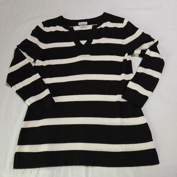 Van Heusen M long-sleeved  Black & White Stripe Tunic sweater light-weight - Picture 1 of 12